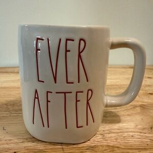 Rae Dunn Ever After Mug Red Letters Red Interior
